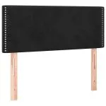 Tăblie de pat, negru, 100x5x78/88 cm, catifea
