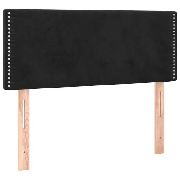 Tăblie de pat, negru, 100x5x78/88 cm, catifea