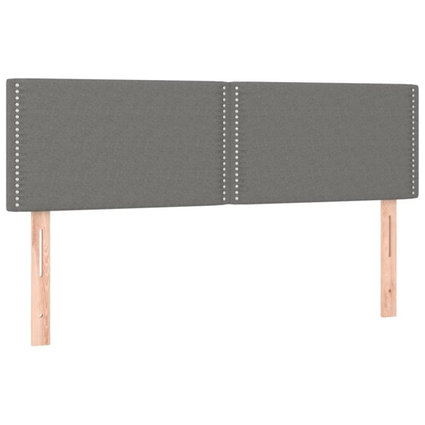 Tăblii de pat, 2 buc., gri închis, 72x5x78/88 cm, textil