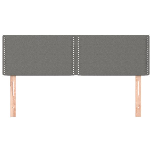 Tăblii de pat, 2 buc., gri închis, 72x5x78/88 cm, textil