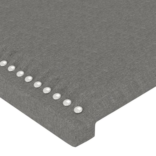 Tăblii de pat, 2 buc., gri închis, 72x5x78/88 cm, textil