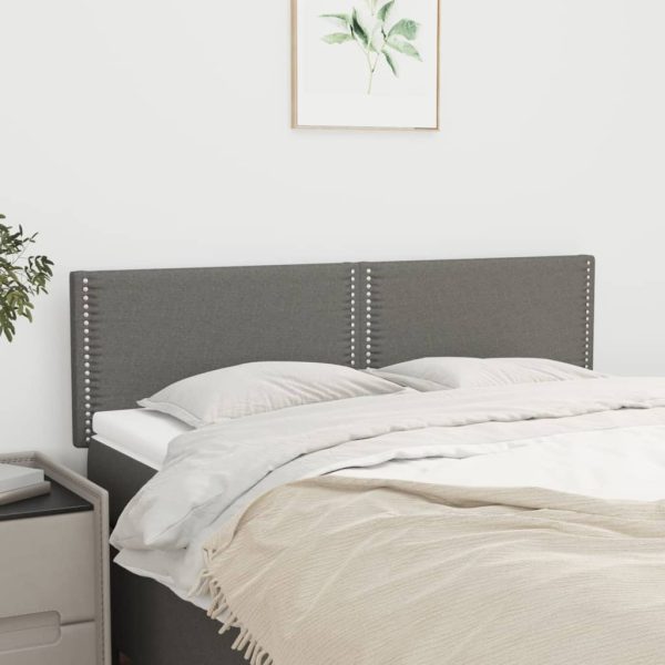 Tăblii de pat, 2 buc., gri închis, 72x5x78/88 cm, textil