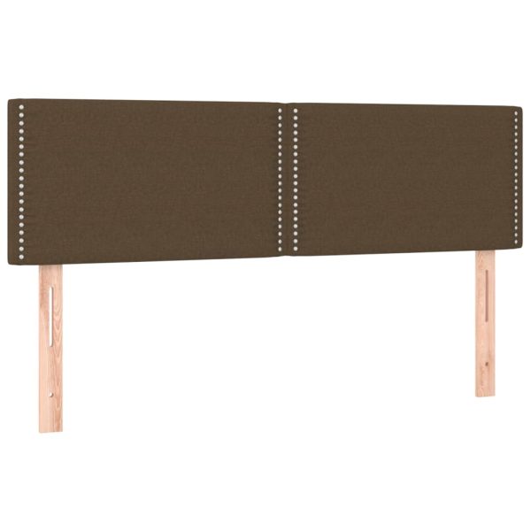 Tăblii de pat, 2 buc., maro închis, 72x5x78/88 cm, textil