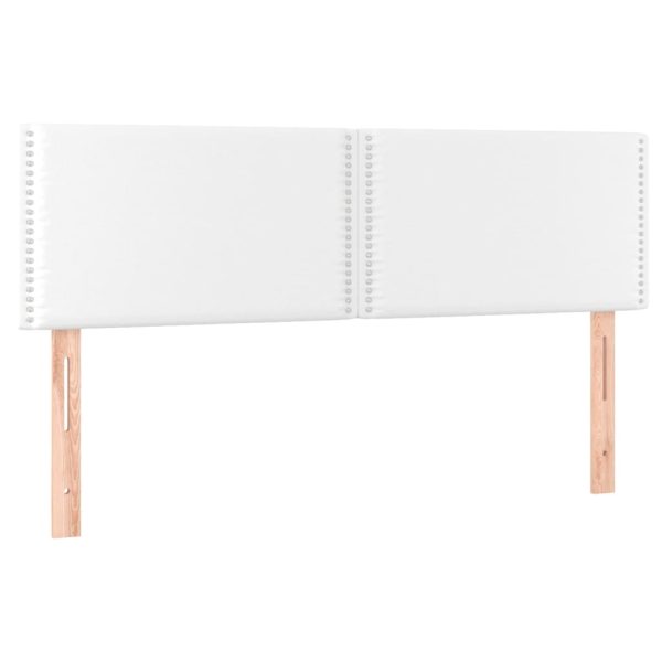 Tăblii de pat, 2 buc., alb, 72x5x78/88 cm, piele ecologică