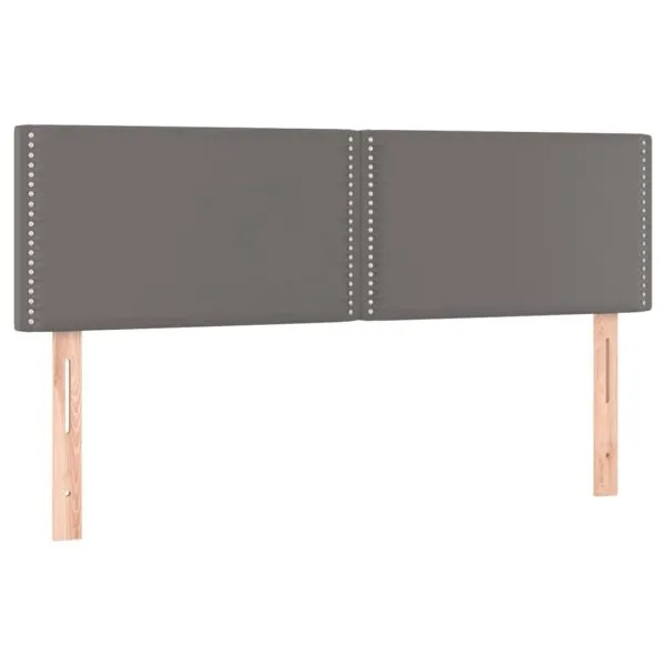 Tăblii de pat, 2 buc., gri, 72x5x78/88 cm, piele ecologică
