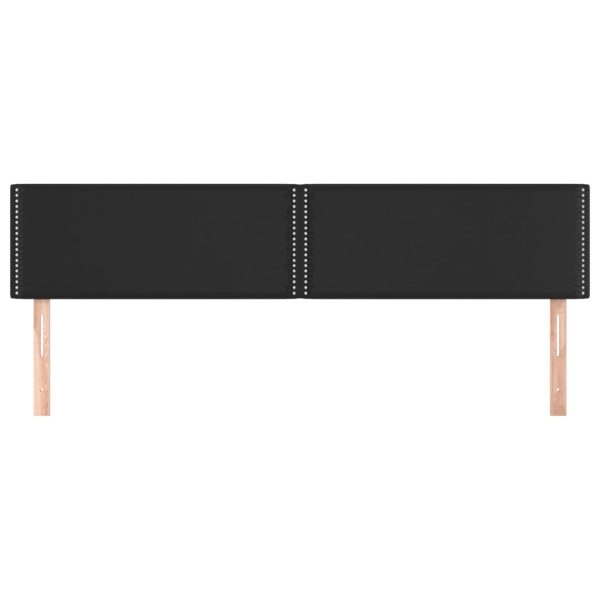 Tăblii de pat, 2 buc, negru, 80x5x78/88 cm, piele ecologică