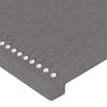 Tăblii de pat, 2 buc, gri închis, 90x5x78/88 cm, textil