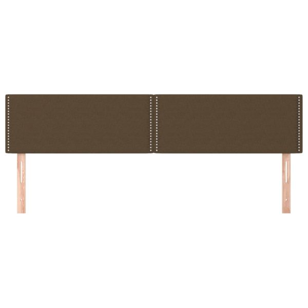 Tăblii de pat, 2 buc, maro închis, 90x5x78/88 cm, textil