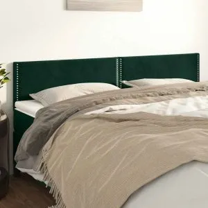 Tăblii de pat, 2 buc, verde închis, 90x5x78/88 cm, catifea