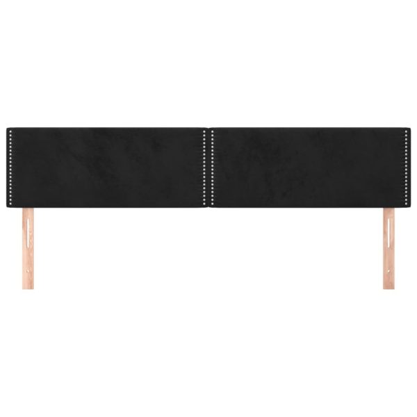 Tăblii de pat, 2 buc, negru, 100x5x78/88 cm, catifea