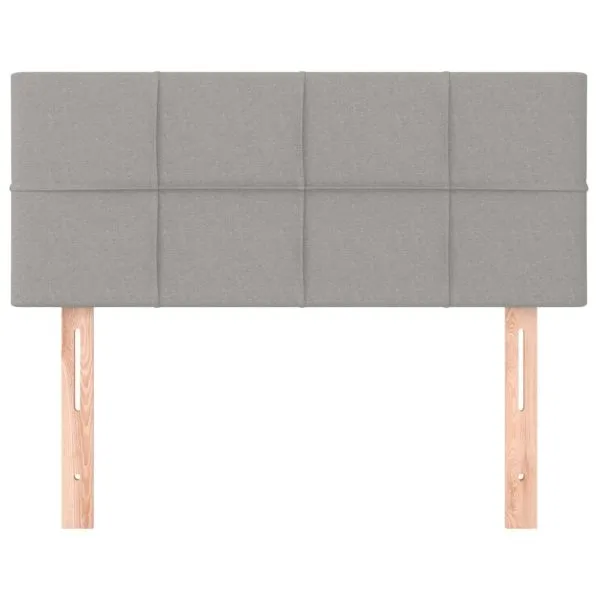 Tăblie de pat, gri deschis, 90x5x78/88 cm, textil
