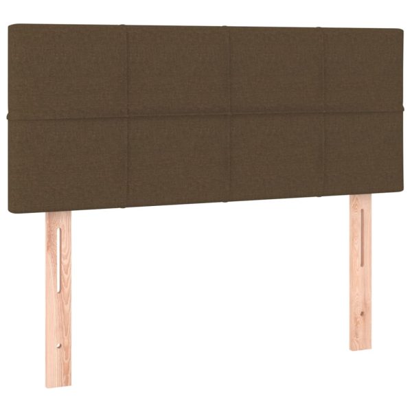 Tăblie de pat, maro închis, 100x5x78/88 cm, textil