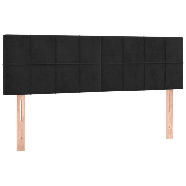 Tăblii de pat, 2 buc., negru, 72x5x78/88 cm, catifea