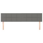 Tăblii de pat, 2 buc, gri închis, 80x5x78/88 cm, textil