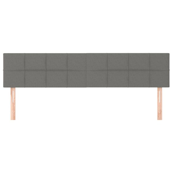 Tăblii de pat, 2 buc, gri închis, 80x5x78/88 cm, textil