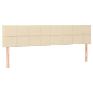 Tăblii de pat, 2 buc, crem, 90x5x78/88 cm, textil