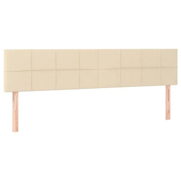Tăblii de pat, 2 buc, crem, 90x5x78/88 cm, textil