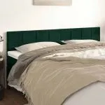 Tăblii de pat, 2 buc, verde închis, 90x5x78/88 cm, catifea