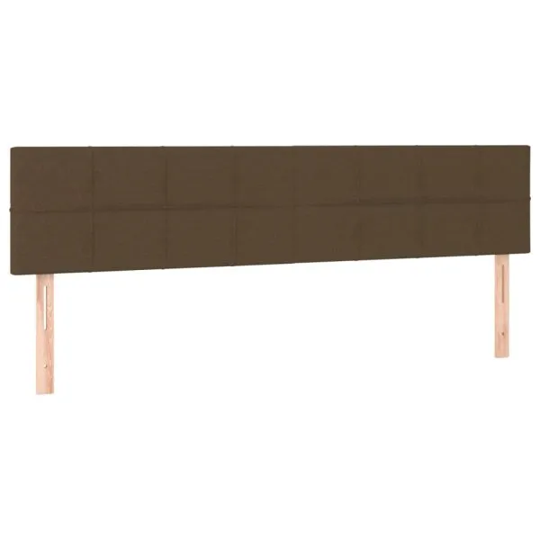 Tăblii de pat, 2 buc, maro închis, 100x5x78/88 cm, textil