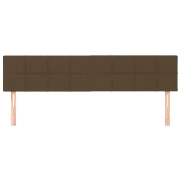 Tăblii de pat, 2 buc, maro închis, 100x5x78/88 cm, textil
