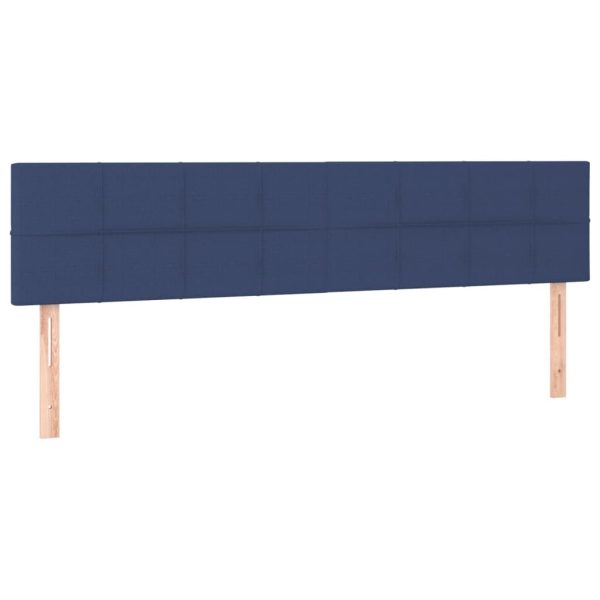 Tăblii de pat, 2 buc, albastru, 100x5x78/88 cm, textil