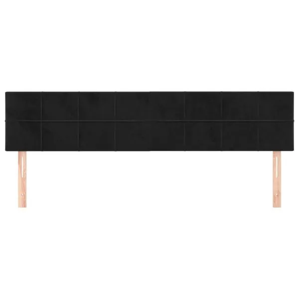 Tăblii de pat, 2 buc, negru, 100x5x78/88 cm, catifea