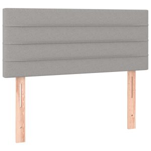 Tăblie de pat, gri deschis, 100x5x78/88 cm, textil