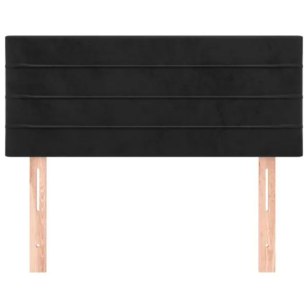 Tăblie de pat, negru, 100x5x78/88 cm, catifea