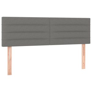 Tăblii de pat, 2 buc., gri închis, 72x5x78/88 cm, textil