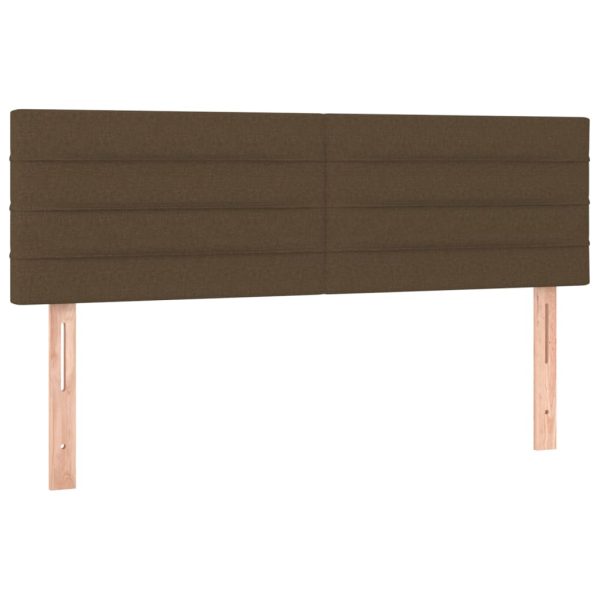 Tăblii de pat, 2 buc., maro închis, 72x5x78/88 cm, textil