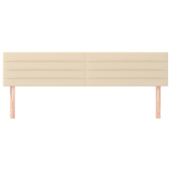 Tăblii de pat, 2 buc, crem, 100x5x78/88 cm, textil