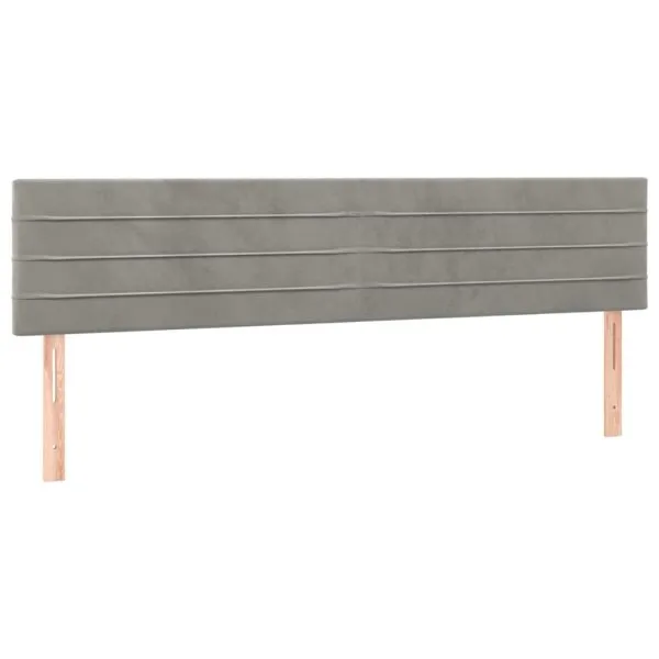 Tăblii de pat, 2 buc, gri deschis, 100x5x78/88 cm, catifea