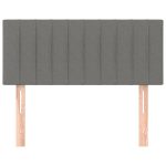 Tăblie de pat, gri închis, 80x5x78/88 cm, textil