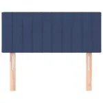 Tăblie de pat, albastru, 80x5x78/88 cm, textil