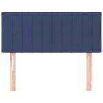 Tăblie de pat, albastru, 90x5x78/88 cm, textil