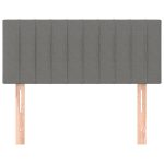 Tăblie de pat, gri închis, 100x5x78/88 cm, textil