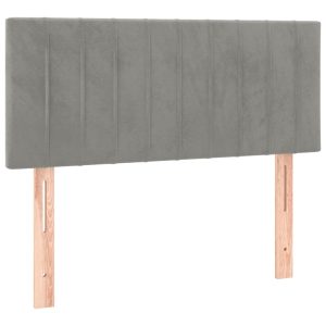 Tăblie de pat, gri deschis, 100x5x78/88 cm, catifea