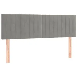 Tăblii de pat, 2 buc., gri deschis, 72x5x78/88 cm, catifea