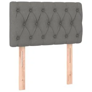 Tăblie de pat, gri închis, 80x7x78/88 cm, textil
