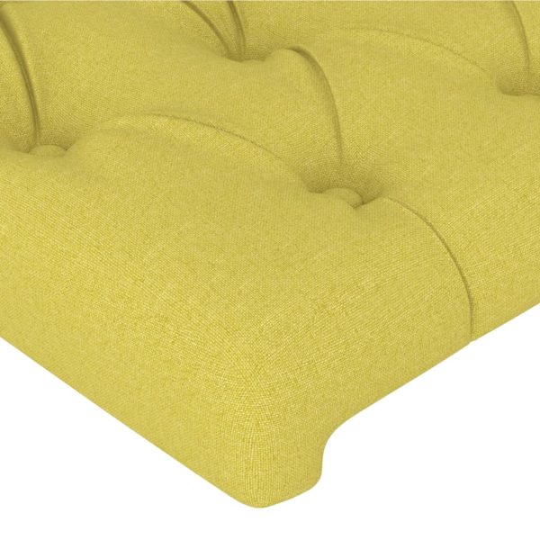 Tăblie de pat, verde, 90x7x78/88 cm, textil