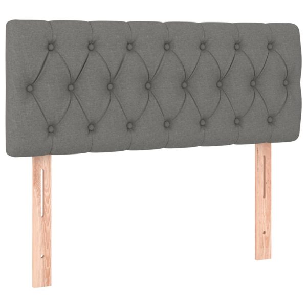 Tăblie de pat, gri închis, 100x7x78/88 cm, textil