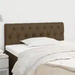 Tăblie de pat, maro închis, 100x7x78/88 cm, textil