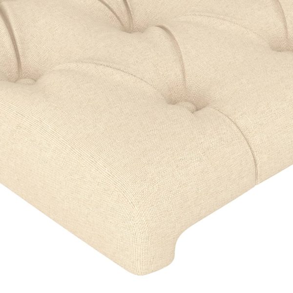 Tăblie de pat, crem, 100x7x78/88 cm, textil