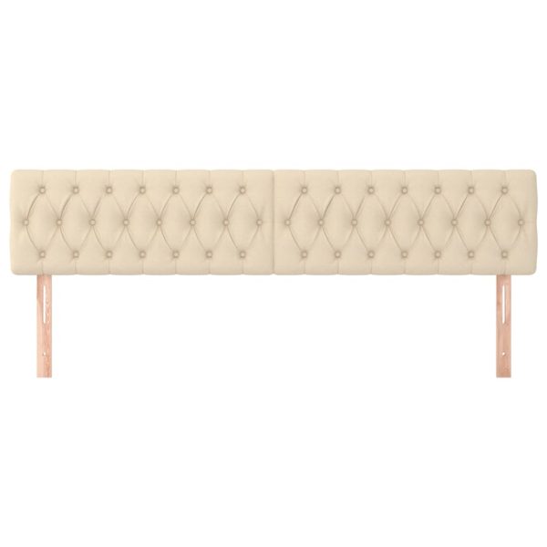 Tăblii de pat, 2 buc, crem, 90x7x78/88 cm, textil