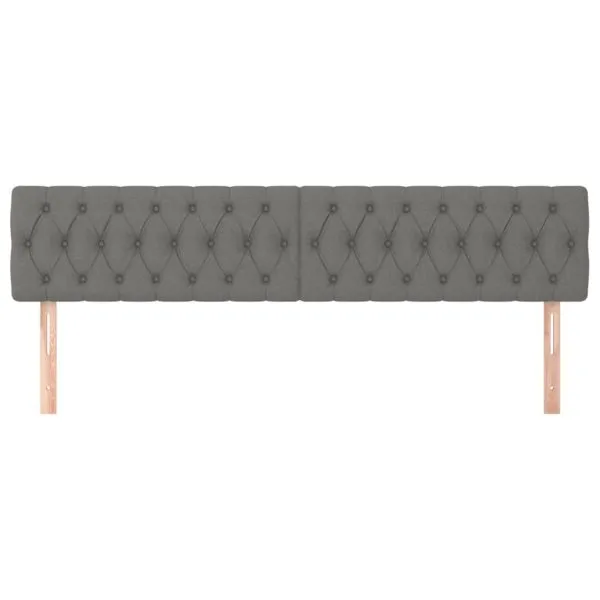 Tăblii de pat, 2 buc, gri închis, 100x7x78/88 cm, textil