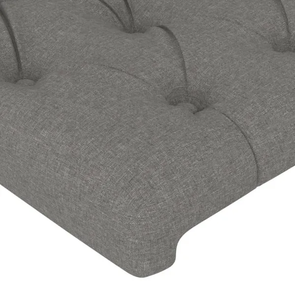 Tăblii de pat, 2 buc, gri închis, 100x7x78/88 cm, textil