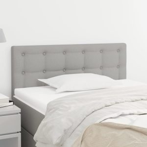 Tăblie de pat, gri deschis, 90x5x78/88 cm, textil