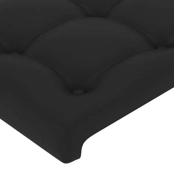 Tăblie de pat, negru, 90x5x78/88 cm, piele ecologică