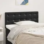 Tăblie de pat, negru, 90x5x78/88 cm, piele ecologică