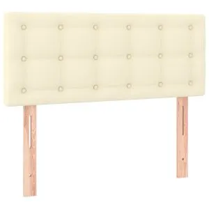 Tăblie de pat, crem, 90x5x78/88 cm, piele ecologică